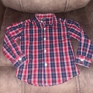 Nautica Classic Red and Navy Plaid Shirt